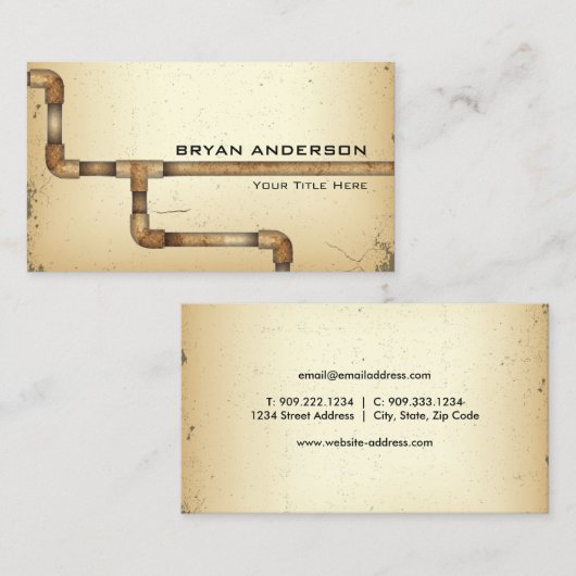 配水管の配管の名刺 名刺 (正面/裏面)