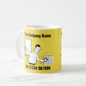 配管および暖房サービス漫画のマグカップ コーヒーマグカップ (正面左)