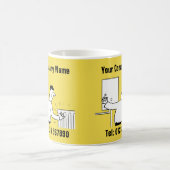 配管および暖房サービス漫画のマグカップ コーヒーマグカップ (中央)