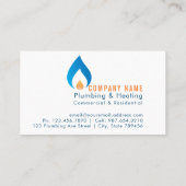 配管および暖房ビジネスロゴ 名刺 (裏面)