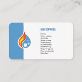 配管および暖房。 便利屋のための名刺 名刺 (裏面)