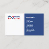 配管および暖房。 便利屋のための名刺 名刺 (裏面)