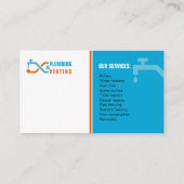 配管および暖房。 便利屋のための名刺 名刺 (裏面)