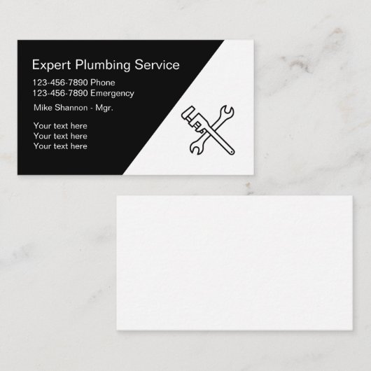 配管の専門のデザイン 名刺 (正面/裏面)