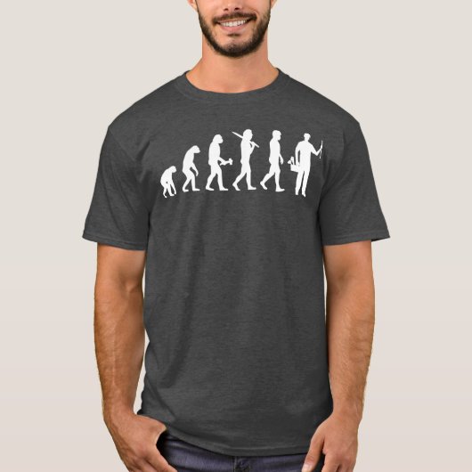 配管の進化 水道屋 Tシャツ (正面)