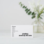 配管は私の生命を一度救いました 名刺 (スタンド正面)