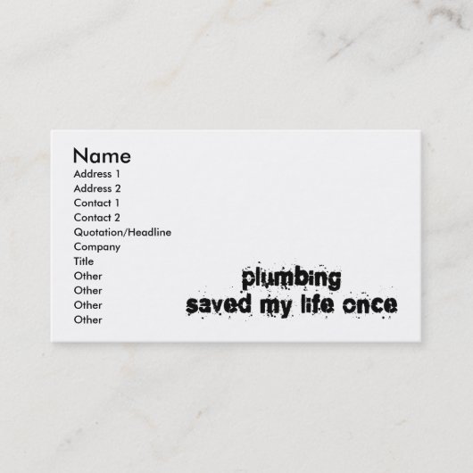 配管は私の生命を一度救いました 名刺 (正面)