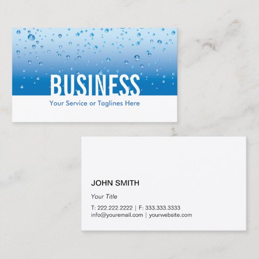 配管サービス水背景の鉛管工 名刺 (正面/裏面)