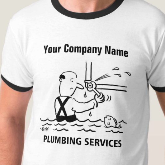 配管サービス漫画Tシャツ Tシャツ