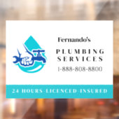 配管サービス 水滴ロゴ 水道業者 ビジネス ウィンドウサイン (シート2)