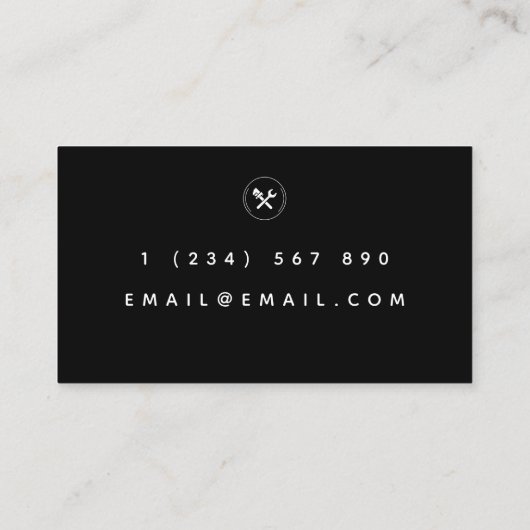 配管サービス 水道業者 ハンドyman 黒と白 名刺 (裏面)