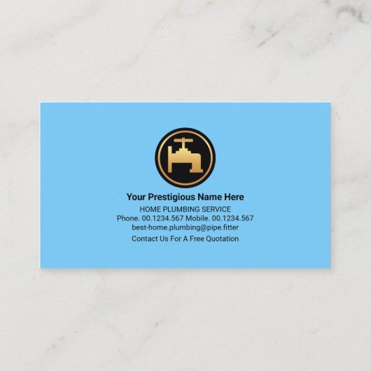 配管システムの青い洪水波 名刺 (裏面)