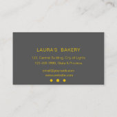 配管バッグベーカリーペストリーケータリング滴下金ゴールド 名刺 (裏面)