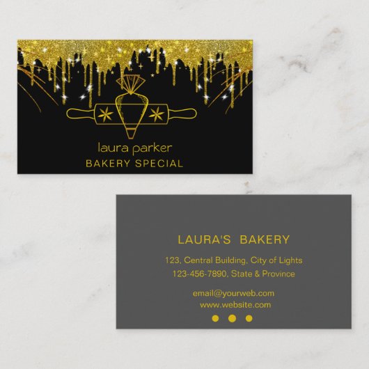 配管バッグ転がのピンベーカリーケータリング 名刺 (正面/裏面)