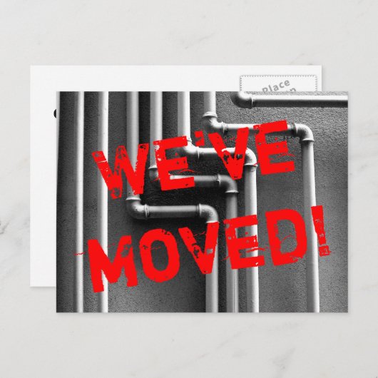 配管パイプライン移動はがきデザイン 案内ポストカード (正面/裏面)