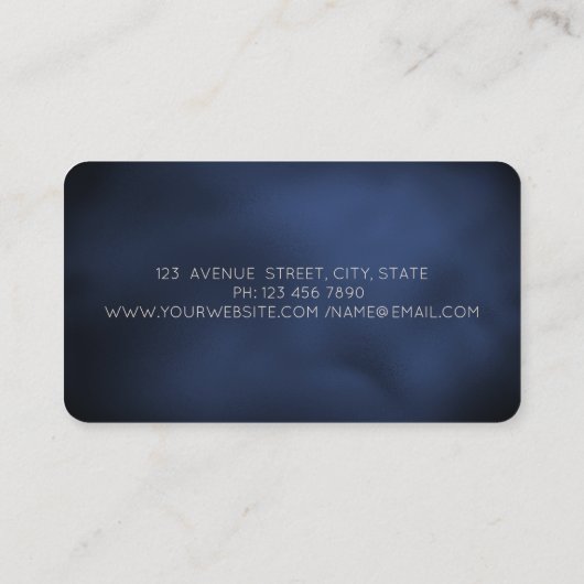 配管モダンバッグ花ベーカリーダークブルー 名刺 (裏面)