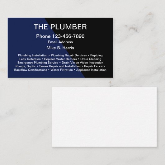 配管モダン用ビジネスプロファイルカード 名刺 (正面/裏面)