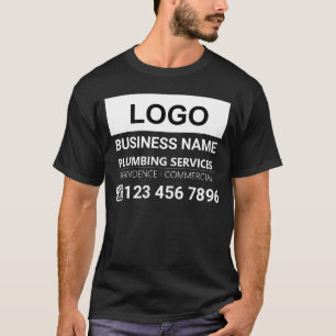 配管事業ロゴスローガンのブランドのワークウェア Tシャツ