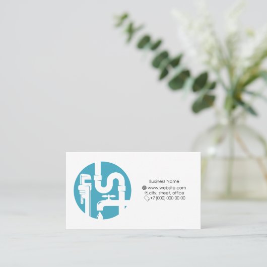 配管修理およびサービス名刺 名刺 (スタンド正面)