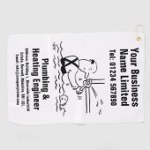 配管及び暖房技術者デザイン ゴルフタオル (横)