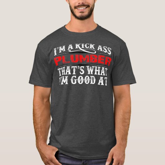 配管工おもしろいの贈り物 Tシャツ (正面)