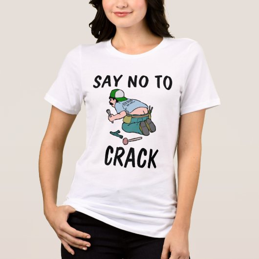 配管工おもしろいのTシャツが割れるなら駄目だ トライブレンドTシャツ (正面)