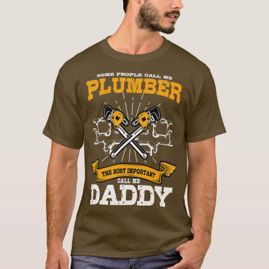 配管工おもしろい士暖房技術者 Tシャツ (正面)