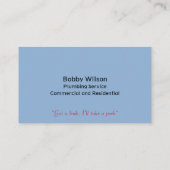 配管工おもしろい士請負業者の給排水衛生設備配管 名刺 (裏面)