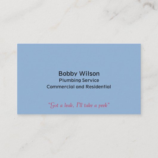 配管工おもしろい士請負業者の給排水衛生設備配管 名刺 (裏面)