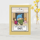 配管工おもしろい父の日 カード (黄色い花)