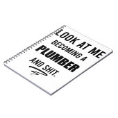 配管工おもしろいTシャツ配管工ギフト配管用シャツ ノートブック (左側)