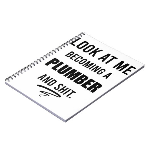 配管工おもしろいTシャツ配管工ギフト配管用シャツ ノートブック (左側)