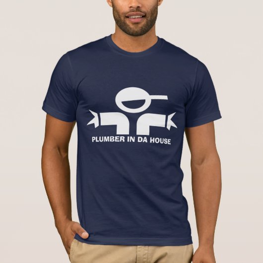 配管工のための名言付きの面白いTシャツ Tシャツ (正面)