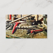 配管工の作業台にある2つの赤いレンチ 名刺 (裏面)