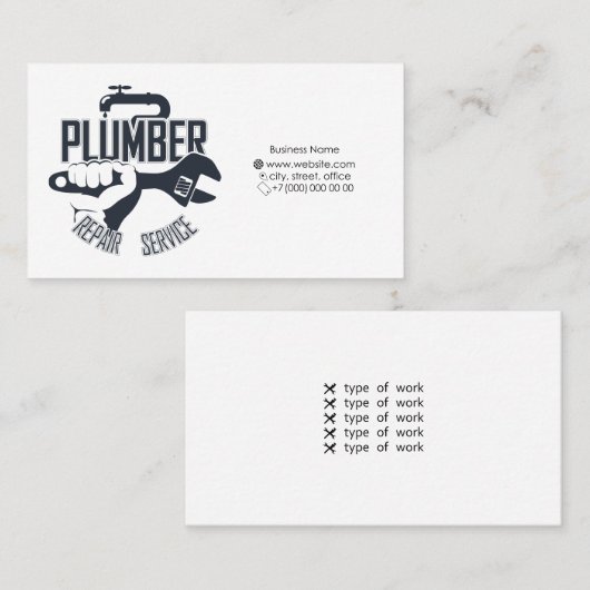 配管工の名刺 名刺 (正面/裏面)