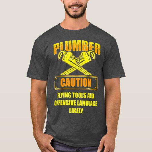 配管工の大学での面白いジョーク Tシャツ (正面)