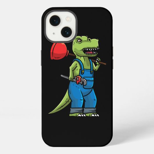 配管工の恐竜 iPhoneケース (裏面)