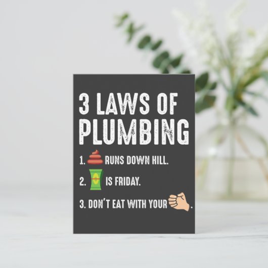 配管工の旅人に対する給排水設備の法則 ポストカード (スタンド正面)