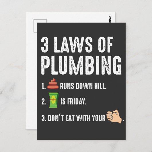 配管工の旅人に対する給排水設備の法則 ポストカード (正面/裏面)