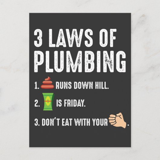 配管工の旅人に対する給排水設備の法則 ポストカード (正面)