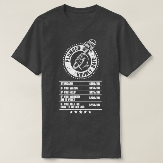 配管工の時給 Tシャツ (デザイン正面)
