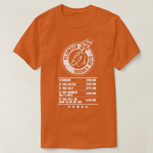 配管工の時給 Tシャツ (デザイン正面)