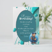 配管工の誕生日メッセージ カード (スタンド正面)