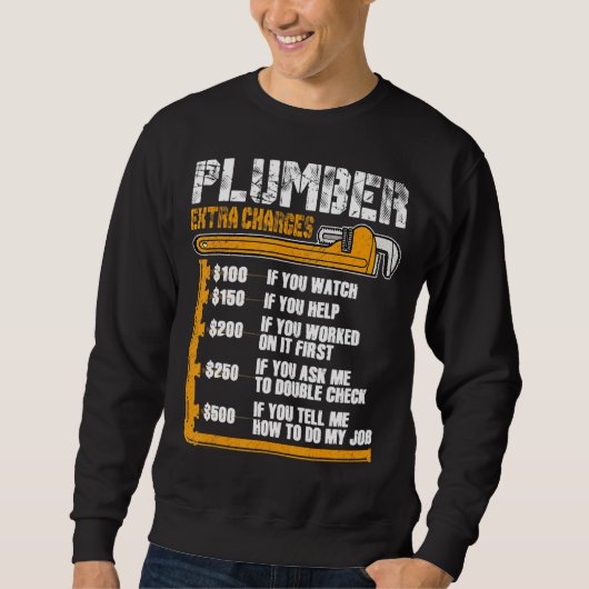 配管工の追加料金 – Plumbing Handyman Pipe Fit スウェットシャツ (正面)
