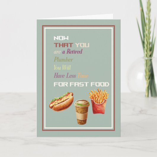 配管工の退職おめでとう カード (正面)