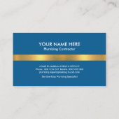 配管工の金ゴールド威厳のある配管アイコン 名刺 (裏面)