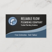 配管工のQRコード金属名刺 名刺 (正面)