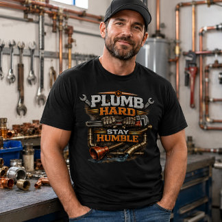 配管工らしく Plumb Hard Stay Humble Tシャツ