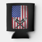 配管工アメリカ合衆国国旗の配管配管管 缶クーラー (正面)