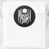 配管工アメリカ国旗の配管ツールツールのジョブギフト ラウンドシール (バッグ)